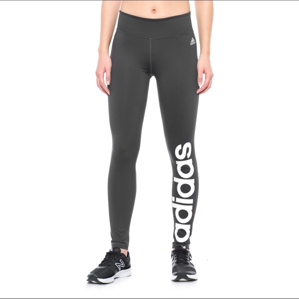NEW adidas Fab Linear Tights - Black/White